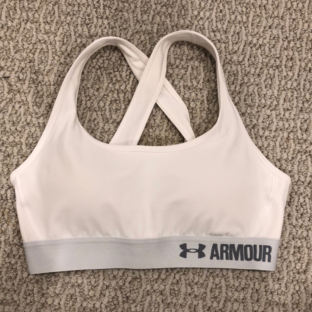 White Under Armour sports bra